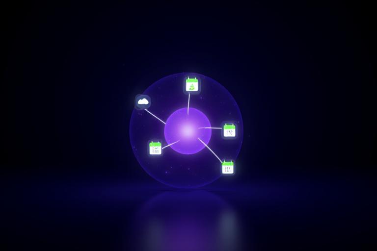 Abstract neural network connecting various retail data points like weather and foot traffic